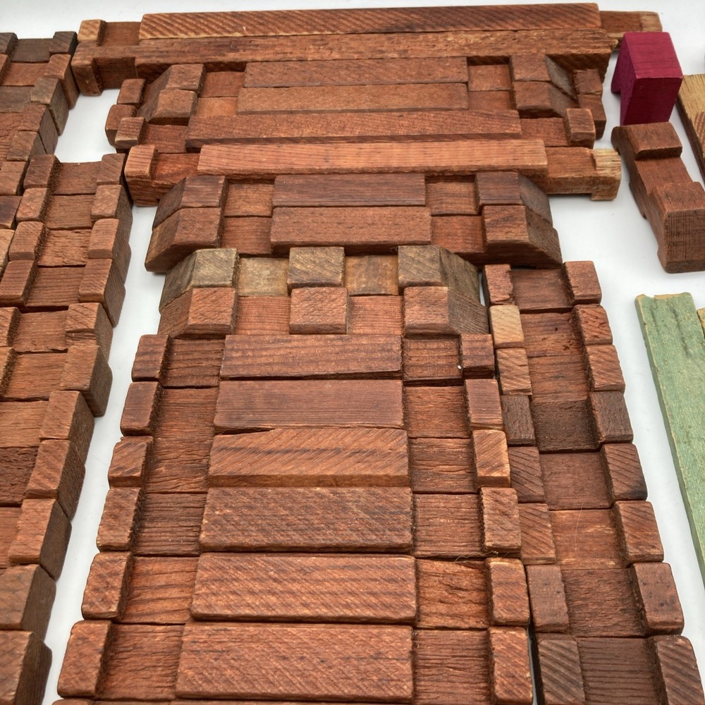 Vintage Balsam Original Hewn Square American Logs Set No. 815 68 Pieces - Picture 8 of 16